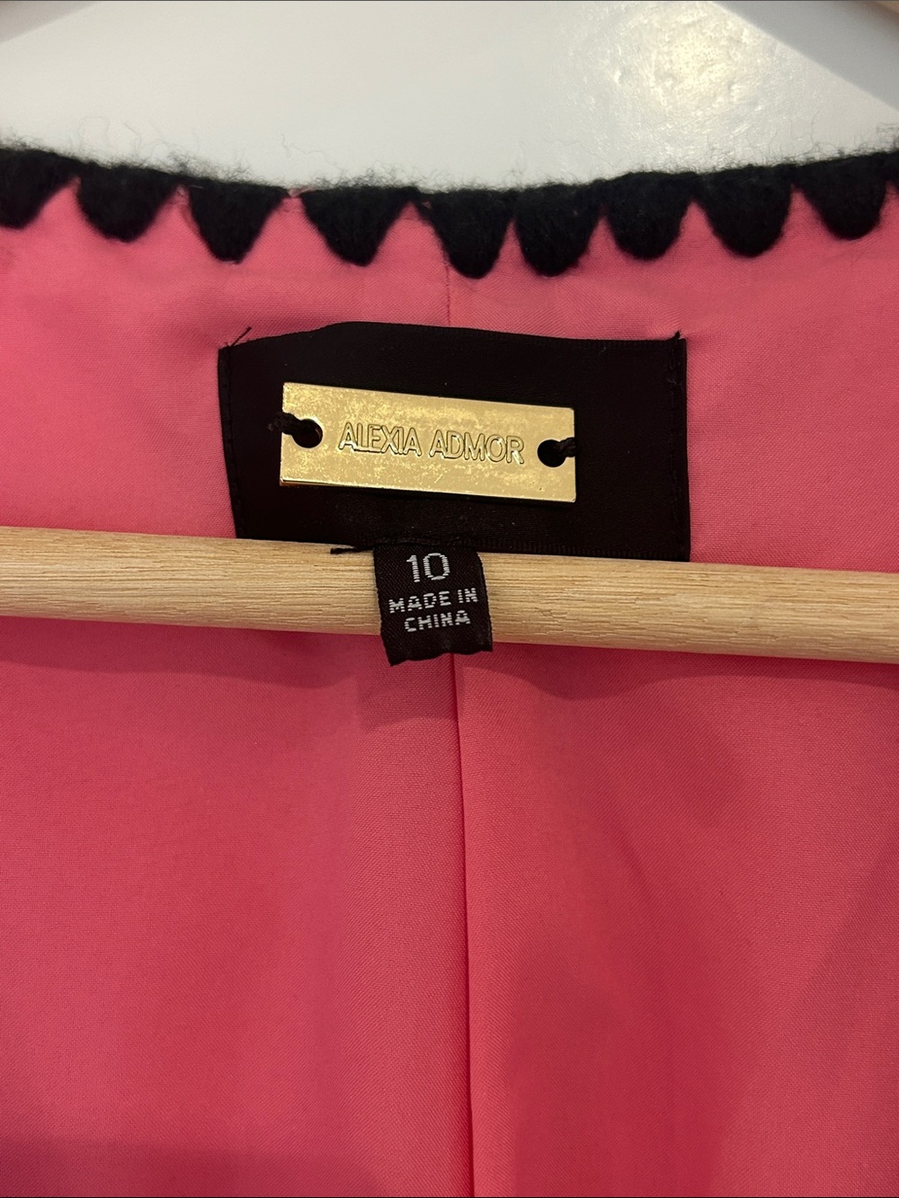 Pink Short Sleeve Dress with Black Trim - Picture 2 of 8